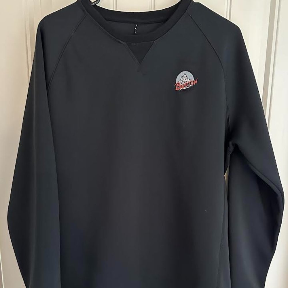 Men's Medium Black Burton Crown Weatherproof Pullover Crewneck Fleece